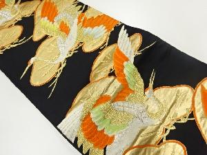 アンティーク　松鶴模様織出し袋帯（材料）